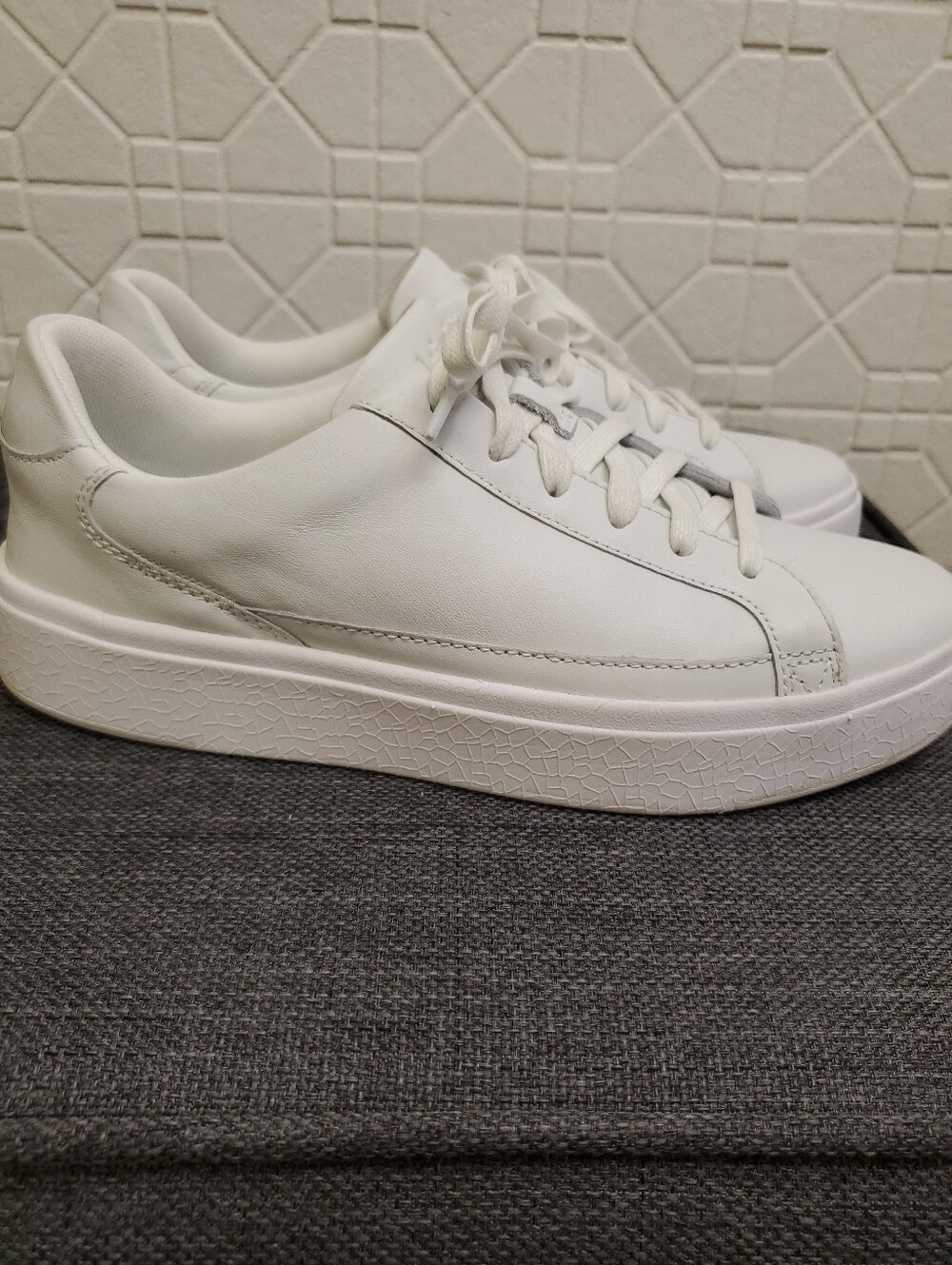 KIZIK Vegas Women’s White Sneakers Lace-up Slip In Leather Comfort Size 8 Wide - Picture 6 of 8